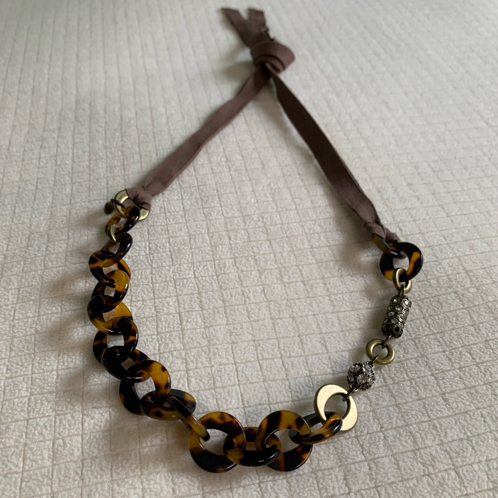 J.Crew Tortoiseshell Ribbon Necklace